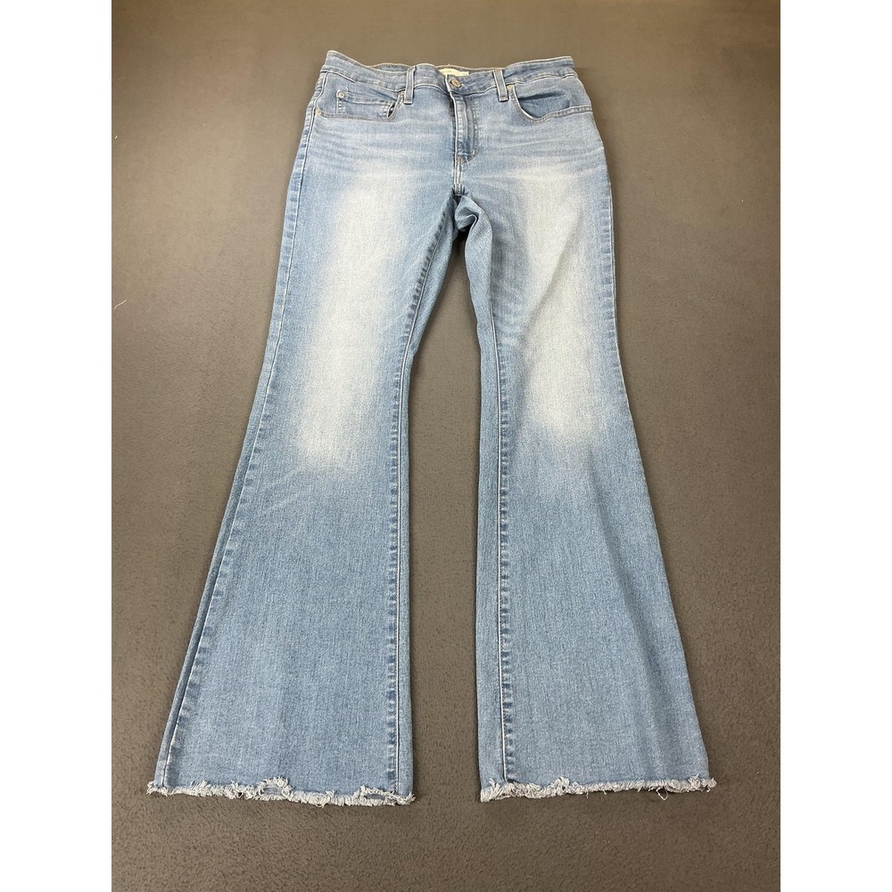 Levi's Jeans Womens 32x32 Blue Light Wash Flare 726 Frayed Hem Mid Rise Festival